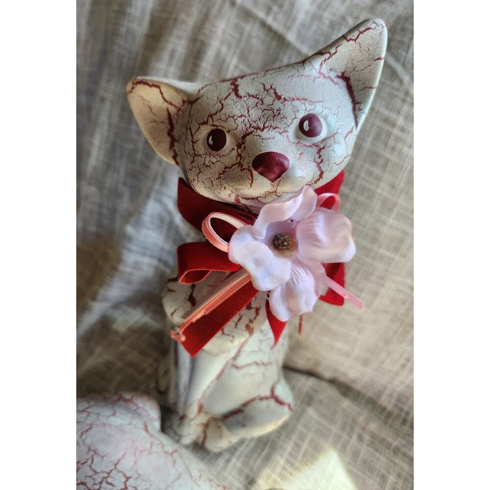 Two Antique Ceramic Cats, Hand painted